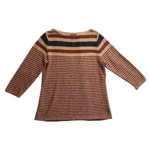 Vintage Lauren Ralph Lauren Women's Open Knit Boatneck Linen Sweater XL